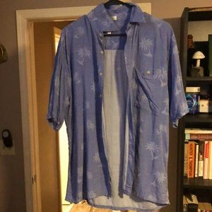 Palm Tree Themed Casual Button Down